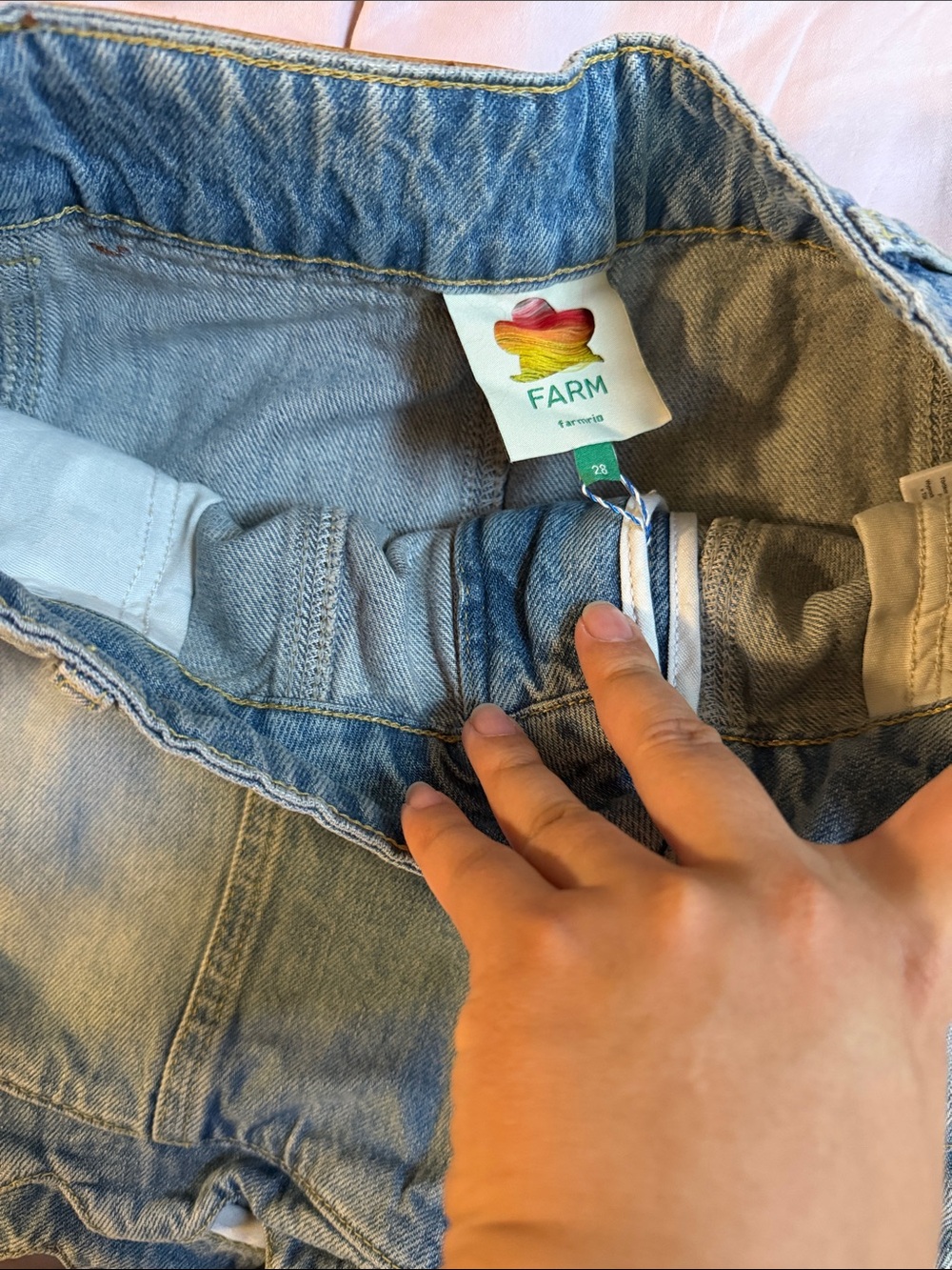 FARM Rio Light Blue Denim Scalloped-Hem Shorts - Picture 4 of 4